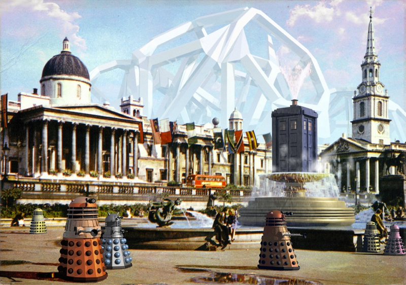 Illustration for article titled These Vintage Postcards Were Invaded By Aliens